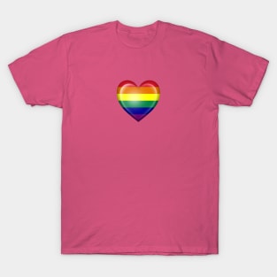 Gay Pride Rainbow Heart Flag T-Shirt